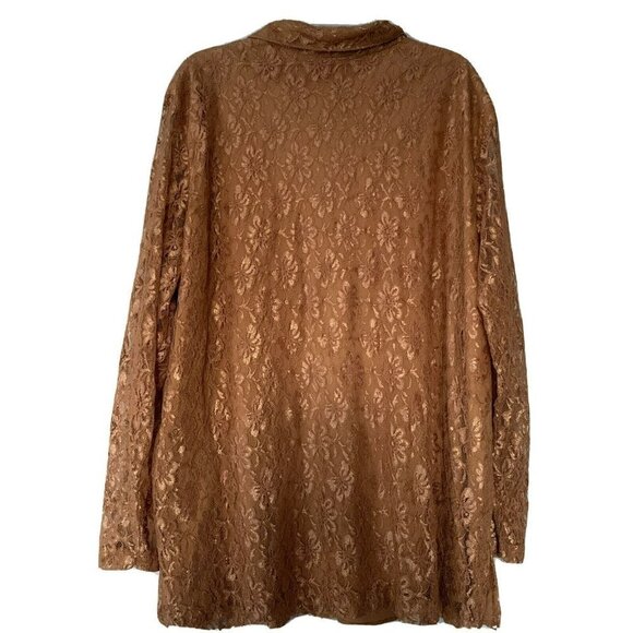 Vintage Kathie Lee Women Button front Lace long sleeve Size 22/24 - Picture 3 of 4